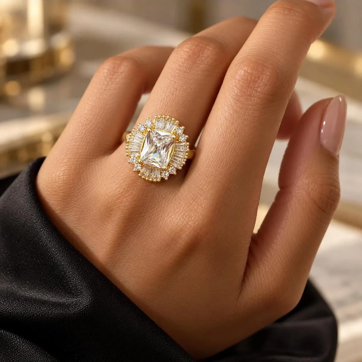 Royal Baget Gold Renk Kadın Yüzük – ön görünüm