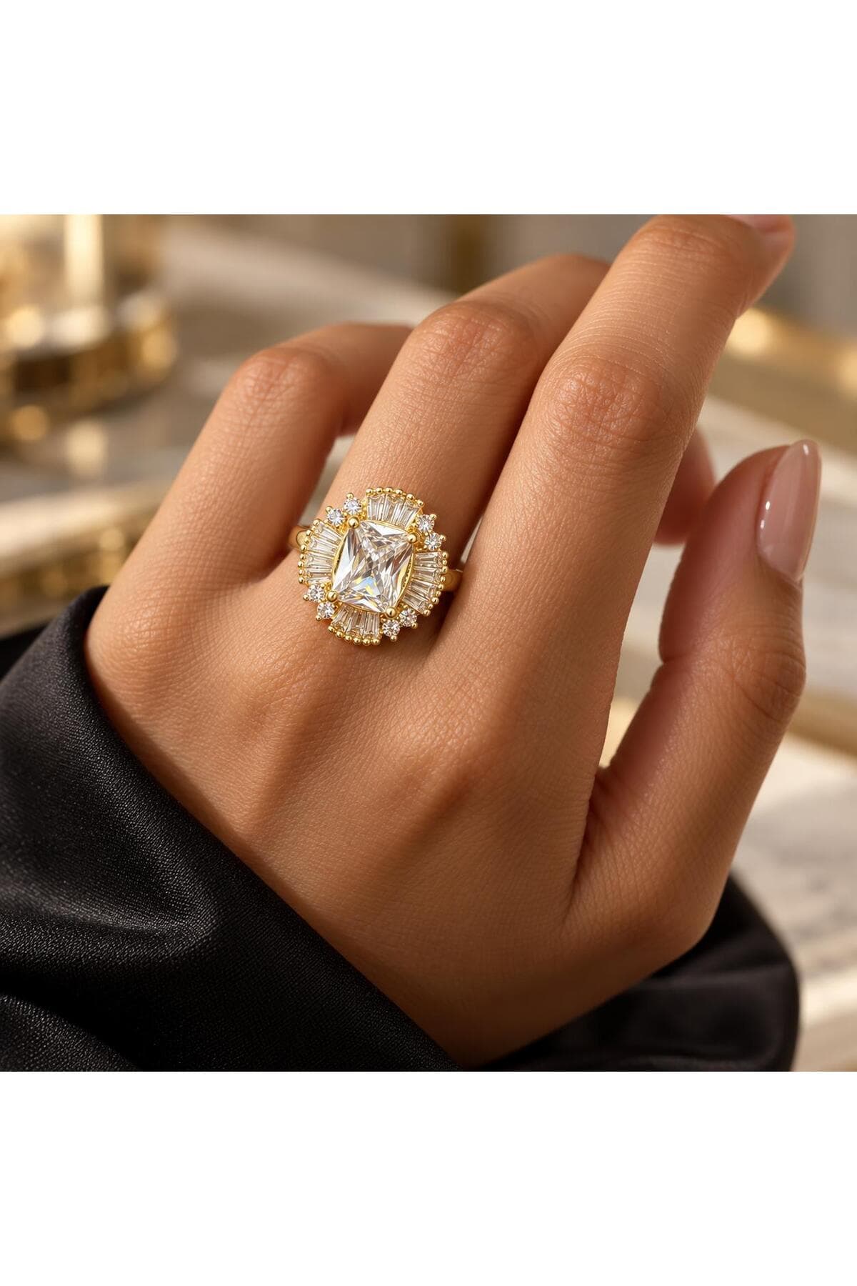 Royal Baget Gold Renk Kadın Yüzük – ön görünüm